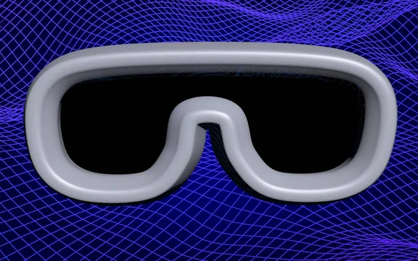 Virtuele Realiteit Masker Illustratie Abstracte Blauwe Grid Achtergrond Brillen Technologie — Stockfoto