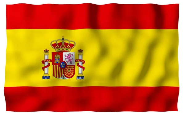 Spaniens Flagga Konungariket Spaniens Officiella Statssymbol Begreppet Webb Sportsidor Språkkurser — Stockfoto