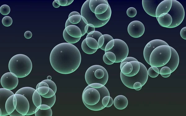 Dark Background Green Mesh Bubbles Wallpaper Texture Bubble Illustration — Stock Photo, Image