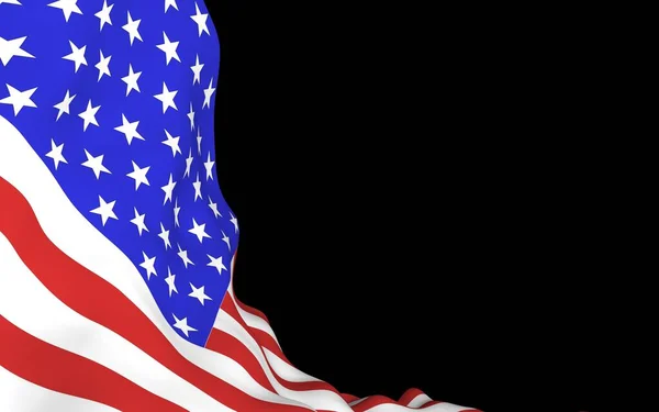 Размахивая Флагом Соединенных Штатов Америки Тёмном Фоне Звезды Полосы Государственный — стоковое фото