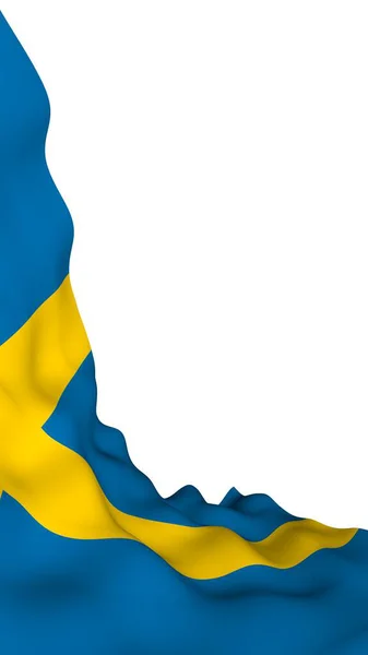 Bandeira Suécia Símbolo Oficial Estado Reino Suécia Campo Azul Com — Fotografia de Stock
