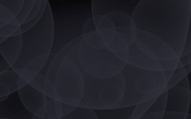 Soyut siyah arkaplan. Koyu şeffaf baloncuklu arkaplan. 3B illüstrasyon