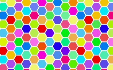 Petek çok renkli, çok renkli. Biyometrik geometri. 3d illüstrasyon