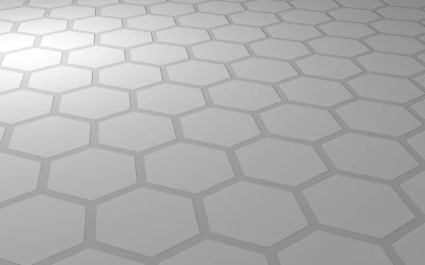 Honeycomb Grå Bakgrund Perspektivvy Polygon Ser Som Honeycomb Extruderad Bump — Stockfoto