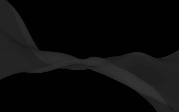 Schwarzer Abstrakter Hintergrund Flatternder Schwarzer Schal Winken Auf Windschwarzem Stoff — Stockfoto