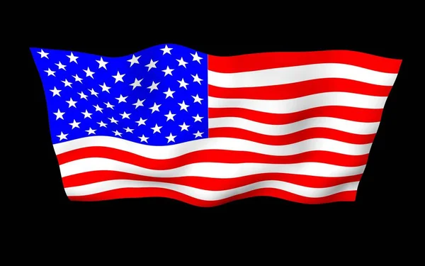 Flagge Der Vereinigten Staaten Von Amerika Auf Dunklem Hintergrund Schwenkend — Stockfoto