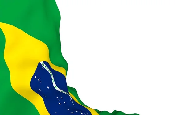 Waving Flag Brazil Ordem Progresso Order Progress Rio Janeiro South — Stock Photo, Image