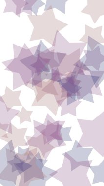 Beyaz arka planda gri yarı saydam yıldızlar. Dikey görüntü yönlendirmesi. 3d illüstrasyon