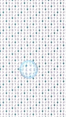 Ethereum kristal ve para beyaz bir arka plan üzerinde. Dijital kripto sembolü. Döviz dalga etkisi, piyasa dalgalanmaları. İş konsepti. 3d illüstrasyon