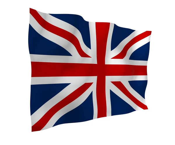 Viftande Flagga Storbritannien Brittiska Flaggan Förenade Kungariket Storbritannien Och Nordirland — Stockfoto