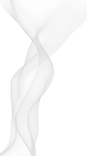 白色的抽象背景 飘飘然的白色围巾 在风中摇曳着白色的绒毛 3D插图 — 图库照片