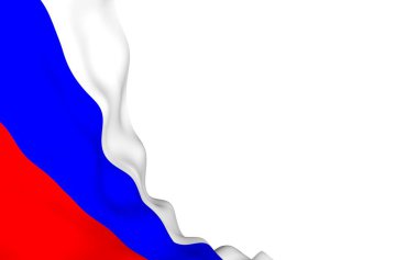 Rusya Federasyonu bayrağını sallıyor. Ulusal. Rusya'nın devlet sembolü. 3d illüstrasyon