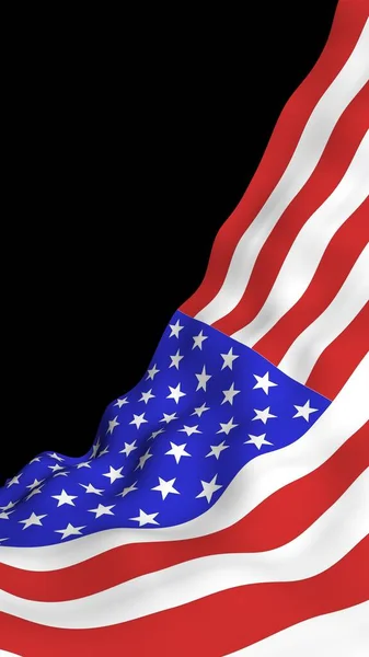 Waving Flag United States America Dark Background Stars Stripes State — Stock Photo, Image