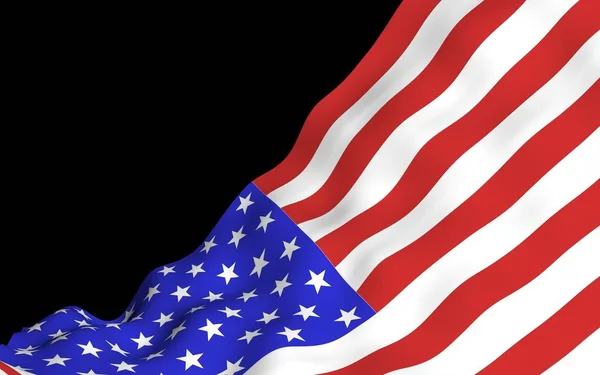 Waving Flag United States America Dark Background Stars Stripes State — Stock Photo, Image