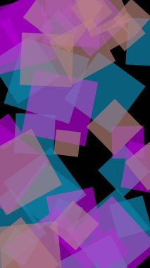 Koyu arkaplanda çok renkli yarı şeffaf altıgenler. Dikey görüntü yönlendirmesi. 3B illüstrasyon