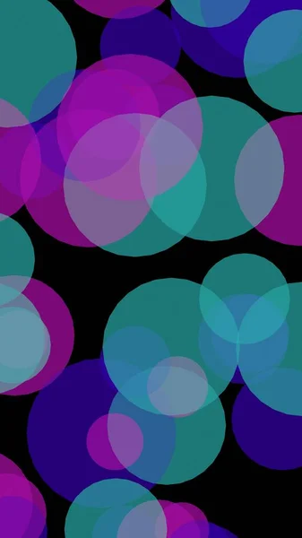 Multicolored Translucent Circles Dark Background Illustration — Stock Photo, Image