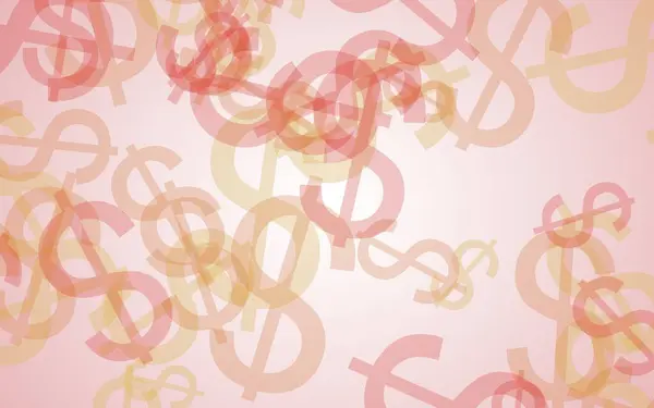 Multicolor Sinais Dólar Translúcido Fundo Branco Tons Vermelhos Ilustração — Fotografia de Stock