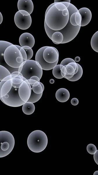 Dark Background Light Bubbles Wallpaper Texture Balloons Illustration — Stock Photo, Image