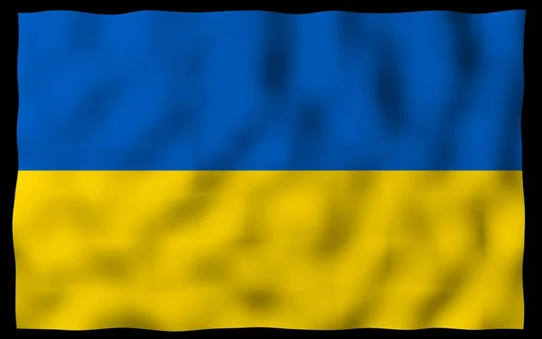 Die Fahne Der Ukraine Auf Dunklem Hintergrund Nationalflagge Und Staatsfahne — Stockfoto