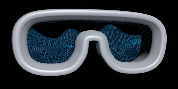 暗い背景にバーチャルリアリティマスクイラスト Vrメガネ技術コンセプト 3Dイラスト — ストック写真