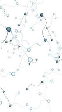 Sinir ağı. Sosyal ağ. Fütüristik DNA, deoksiribonükleik asit. Soyut molekül, hücre illüstrasyonu, miselyum. Beyaz arka plan. 3d illüstrasyon