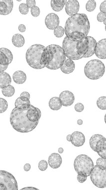 Bitcoin ekonomik balonu. Şifreli para birimi 3 boyutlu illüstrasyon. İş konsepti. Beyaz arka planda gümüş baloncuklar. Bit, Coin, madencilik konsepti