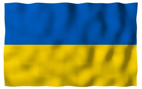 Флаг Украины Белом Фоне Государственный Флаг Флаг Штата Синий Желтый — стоковое фото