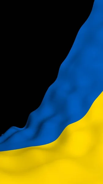 Ukrainas Flagga Mörk Bakgrund Nationella Flaggan Och Staten Ensign Blå — Stockfoto