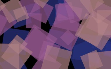 Koyu arka plan üzerinde gri yarı saydam kareler. Gri tonları. 3d illüstrasyon