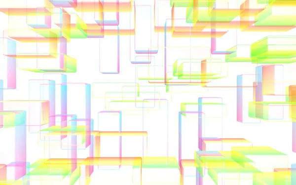 Colorful Abstract Digital Technology Background Pattern Repeating Rectangles Illustration — Stock Photo, Image