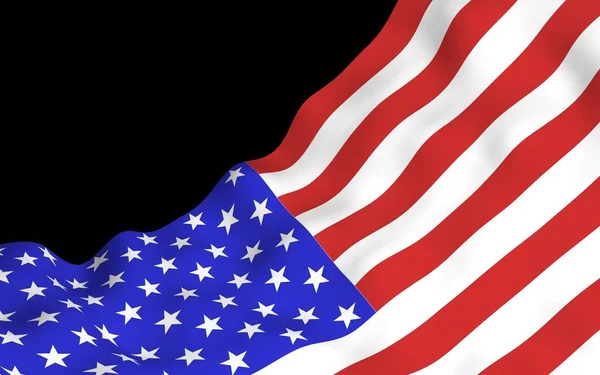 미국의 어두운 배경에서 흔들리는 깃발이었습니다 줄무늬 미국의 상징이다 — 스톡 사진