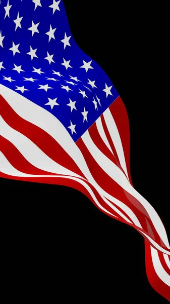 Amerikai Egyesült Államok Zászlaját Lobogtatva Sötét Háttérrel Csillagok Csíkok Usa — Stock Fotó