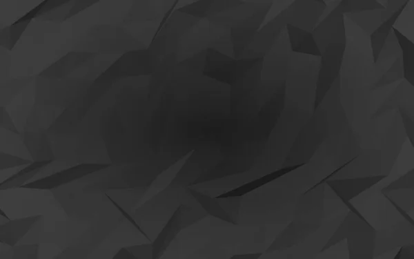 黒の抽象的な背景 ローポリを背景に 悲観的な紙を砕いた 3Dイラスト — ストック写真