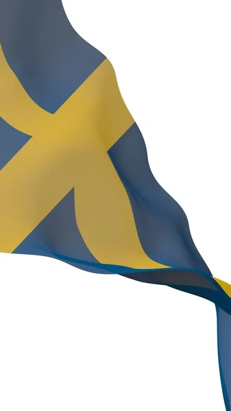Bandeira Suécia Símbolo Oficial Estado Reino Suécia Campo Azul Com — Fotografia de Stock