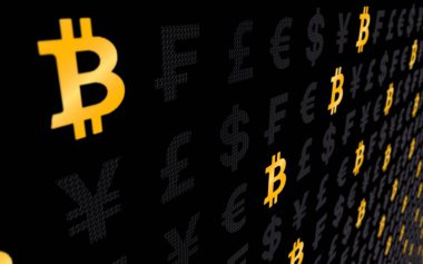 koyu bir arka plan üzerinde tcoin ve para birimi. Dijital kripto para birimi sembolü. İş konsepti. Piyasa Ekranı. 3d illüstrasyon