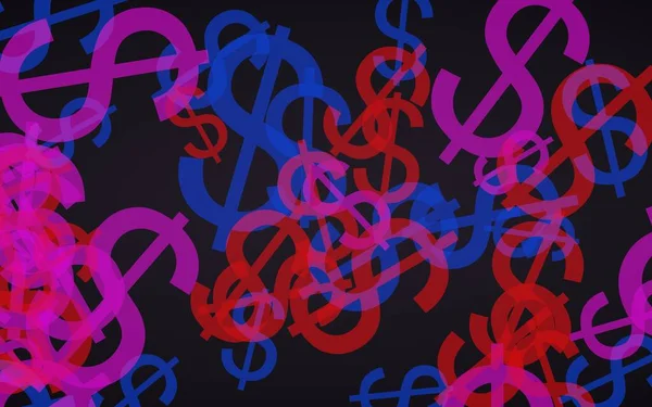 Різнокольорові Прозорі Знаки Долара Темному Тлі Червоні Тони Ілюстрація — стокове фото