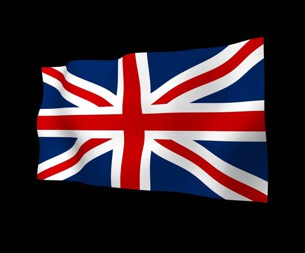 Zwaaiende Vlag Van Groot Brittannië Donkere Achtergrond Britse Vlag Verenigd — Stockfoto