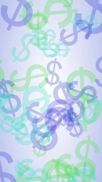 Signos Dólar Translúcidos Multicolores Sobre Fondo Blanco Ilustración — Foto de Stock