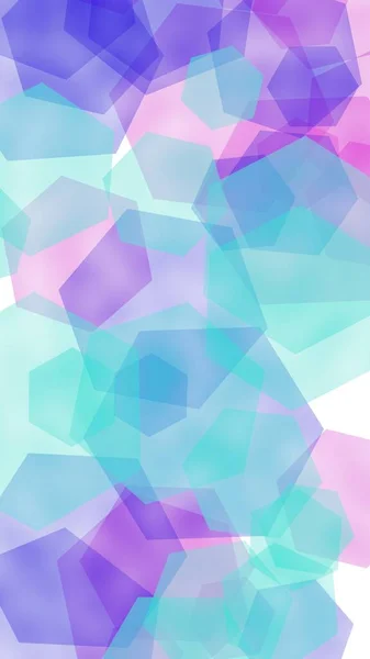 Multicolored Translucent Hexagons White Background Vertical Image Orientation Illustration — Stock Photo, Image