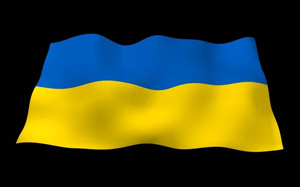 Ukrainas Flagga Mörk Bakgrund Nationella Flaggan Och Staten Ensign Blå — Stockfoto