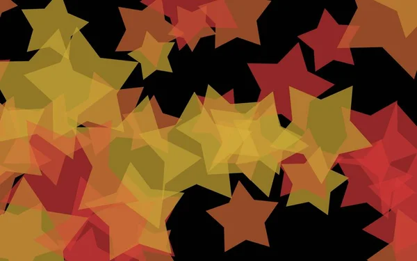 Multicolored Translucent Stars Dark Background Orange Tones Illustration — Stock Photo, Image