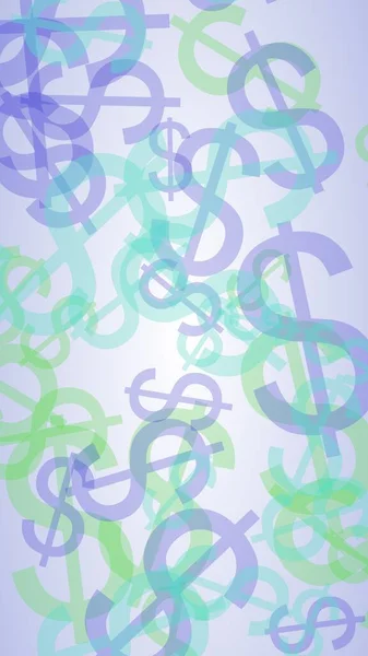 Segni Multicolori Dollari Traslucidi Sfondo Bianco Illustrazione — Foto Stock