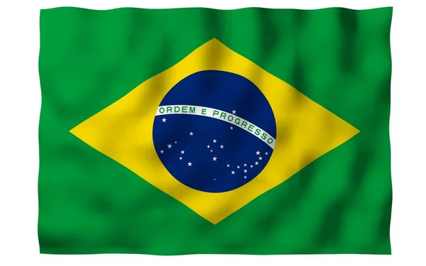 Размахивая Флагом Бразилии Ордем Прогрессо Порядок Прогресс Рио Жанейро Южная — стоковое фото