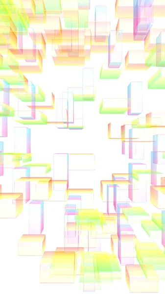 Colorido Abstracto Digital Tecnología Fondo Patrón Con Rectángulos Repetición Ilustración — Foto de Stock