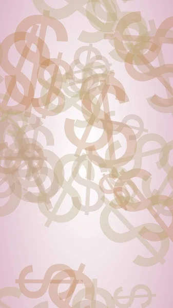 白色背景上的五颜六色半透明的美元标志 3D插图 — 图库照片