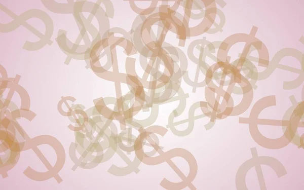 Multicolored Translucent Dollar Signs White Background Red Tones Illustration — Stock Photo, Image