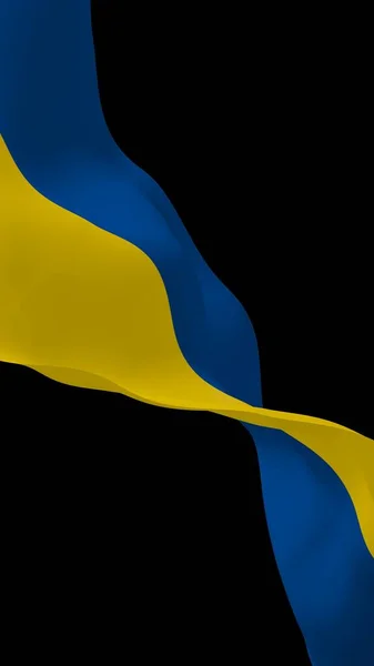 Flag Ukraine Dark Background National Flag State Ensign Blue Yellow — Stock Photo, Image