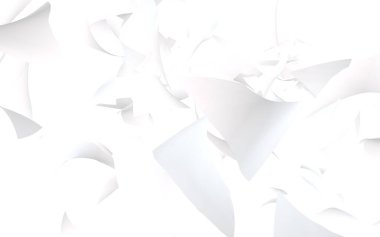 Uçan kağıtlar beyaz arka planda izole edilmiş. Soyut para havada uçuşuyor. 3d illüstrasyon