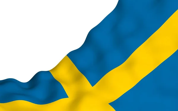 Flag Sweden Official State Symbol Kingdom Sweden Blue Field Yellow — Stock Photo, Image