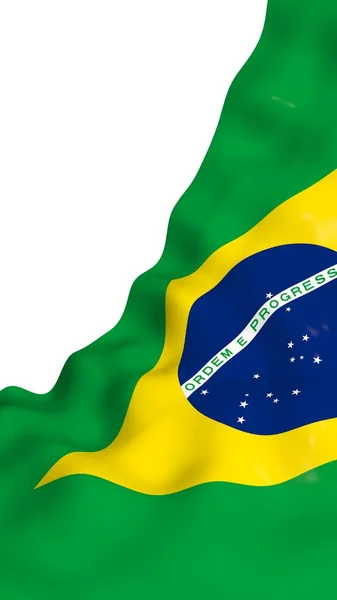 Ondeando Bandera Brasil Ordem Progresso Orden Progreso Río Janeiro Sudamérica — Foto de Stock